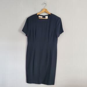 Liz Claiborne Vintage Black Short Sleeve Sheath Dress 16